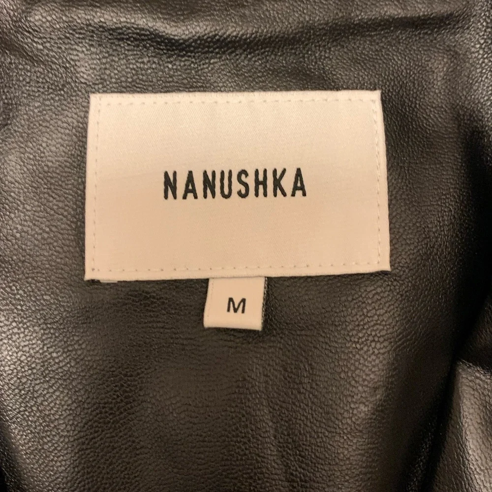 SOLD OUT RARE Nanushka Cancun Leather Blazer in Black Medium Never Worn - Picture 5 of 5